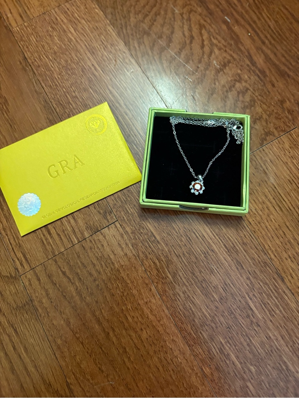 Moissanite 1.0 ct Watermelon Red Stone Pendant on Silver Chain Necklace